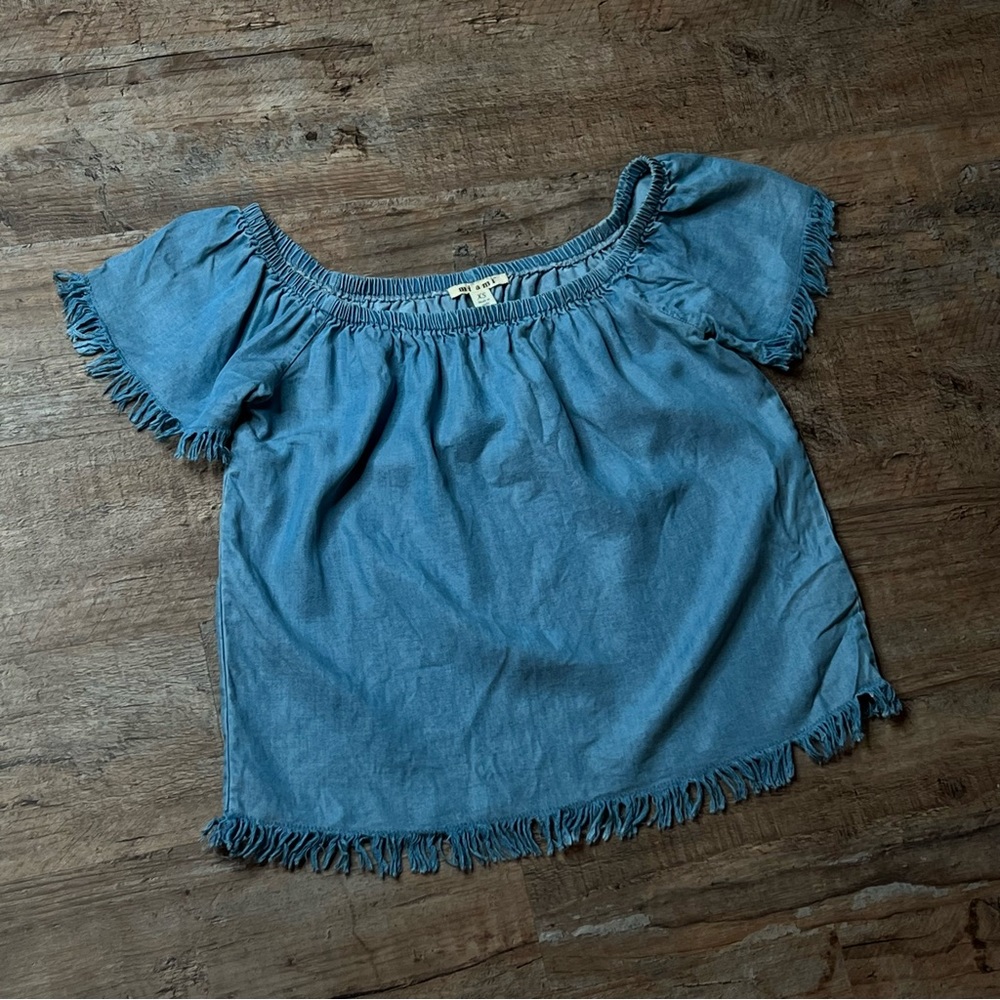 Denim Off The Shoulder Top